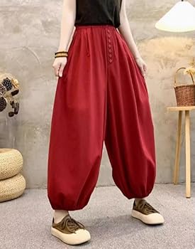 美品　イチ　リネン100% サルエル パンツ　エッグ　バルーン　ワイド　ロング Amazon | [HUALIANYI] サルエルパンツ レディース ワイドパンツ